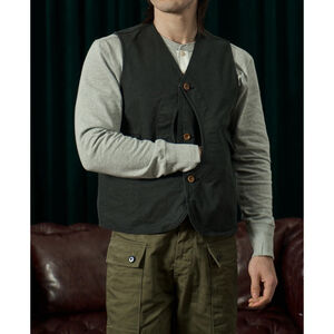 Bronson 1930s Canvas Game Pockets Vest Dark Green Size L